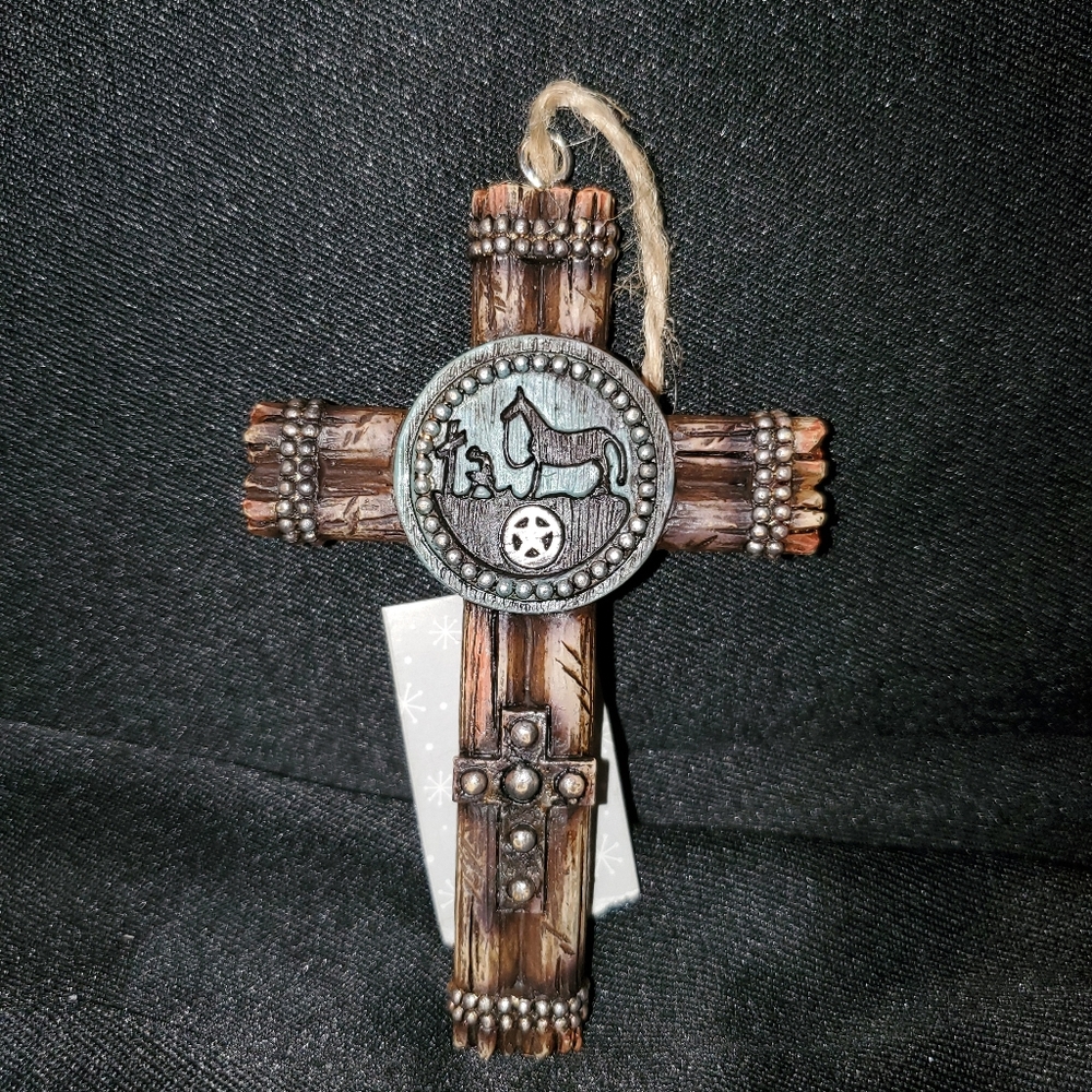 Kneeling Cowboy at Cross Ornament